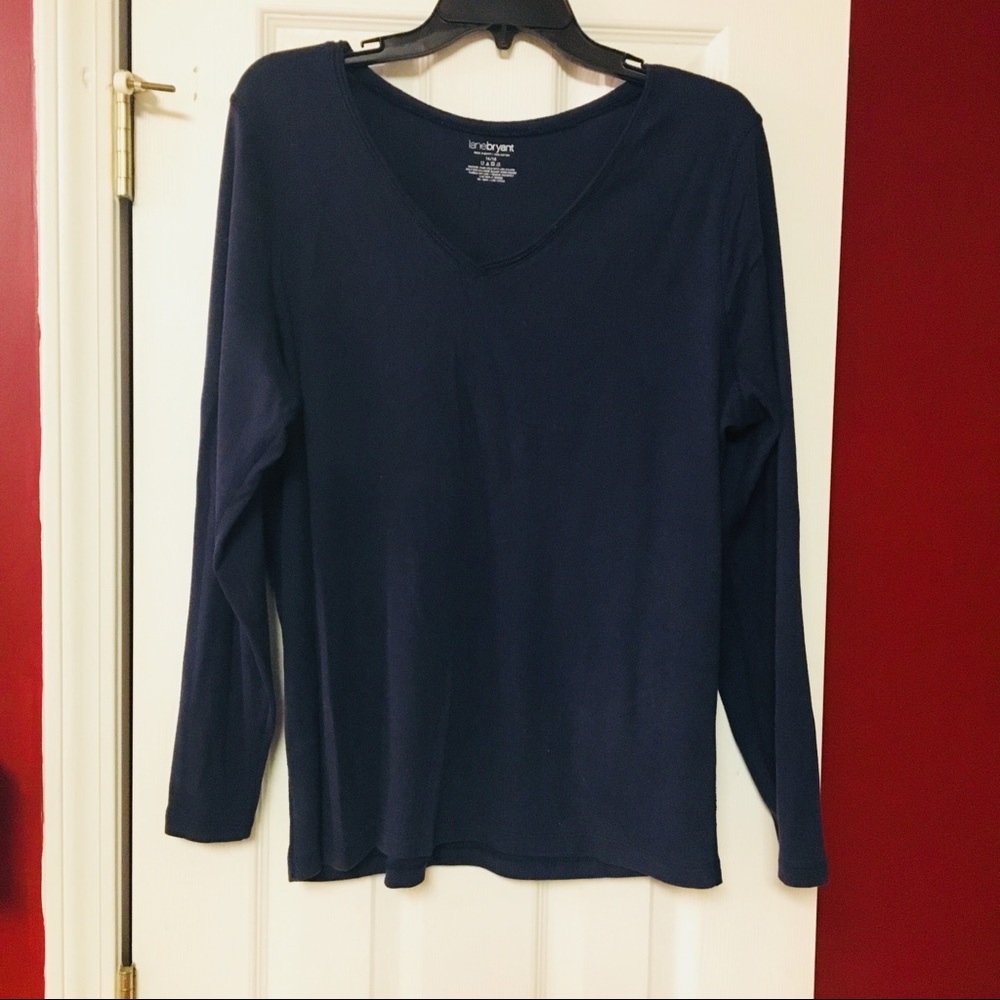 Lane Bryant V-Neck shirt USED, Navy size 14/16